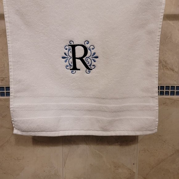 Two Monogram embroidered hand towels - Custom initials towels  PICK YOUR LETTERS - Picture 5 of 6